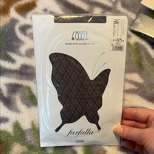 *NEW JAPAN IMPORT* Kawaii Lolita Farfalla Black Patterned Tights